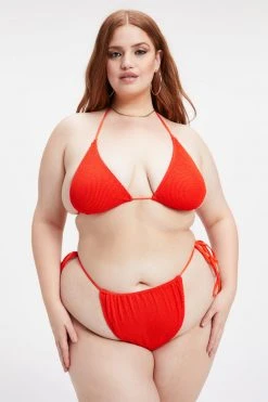 GOOD AMERICAN ALWAYS FITS TINY TIES TOP | BRIGHT POPPY 002 Bikini Tops