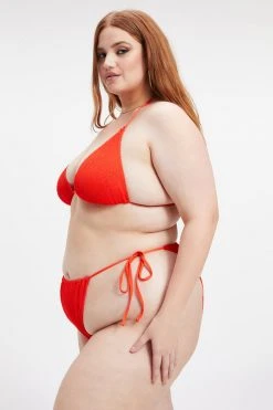 GOOD AMERICAN ALWAYS FITS TINY TIES TOP | BRIGHT POPPY 002 Bikini Tops
