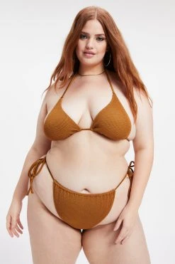 GOOD AMERICAN ALWAYS FITS TINY TIES TOP | BRONZE BROWN001