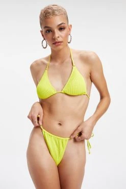 GOOD AMERICAN ALWAYS FITS TINY TIES TOP | ELECTRIC YELLOW001 Bikini Tops