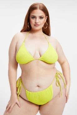 GOOD AMERICAN ALWAYS FITS TINY TIES TOP | ELECTRIC YELLOW001 Bikini Tops