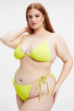 GOOD AMERICAN ALWAYS FITS TINY TIES TOP | ELECTRIC YELLOW001 Bikini Tops
