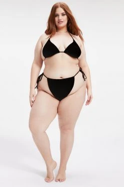 GOOD AMERICAN ALWAYS FITS TINY TIES TOP | BLACK001 Bikini Tops