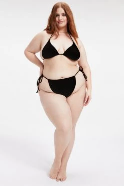 GOOD AMERICAN Bikini Bottoms ALWAYS FITS TINY TIES BOTTOM | BLACK001