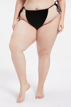 GOOD AMERICAN Bikini Bottoms ALWAYS FITS TINY TIES BOTTOM | BLACK001