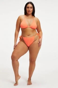 GOOD AMERICAN Bikini Bottoms ALWAYS FITS TINY TIES BOTTOM | ORANGE CREAM001