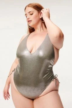GA-SALE One-Pieces METALLIC FOIL CINCH ONE-PIECE | STORMY FOIL001