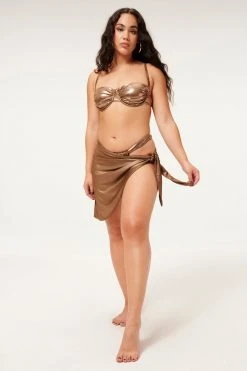 GA-SALE METALLIC RUCHED DEMI CUP | MOCHA FOIL002