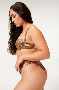 GA-SALE METALLIC RUCHED DEMI CUP | MOCHA FOIL002