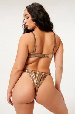 GA-SALE METALLIC RUCHED DEMI CUP | MOCHA FOIL002