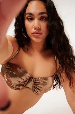 GA-SALE METALLIC RUCHED DEMI CUP | MOCHA FOIL002