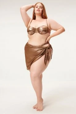 GA-SALE METALLIC RUCHED DEMI CUP | MOCHA FOIL002