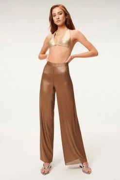 GA-SALE METALLIC FOIL RUCHED HALTER | MINK FOIL002