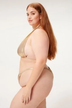 GA-SALE METALLIC FOIL RUCHED HALTER | MINK FOIL002