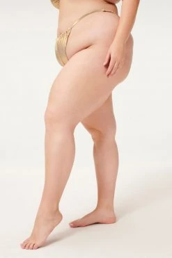 GA-SALE Bikini Bottoms METALLIC RUCH PERFECT FIT BTTM | MINK FOIL002