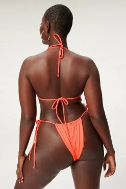 GA-SALE TINY TIES TOP | HOT CORAL001