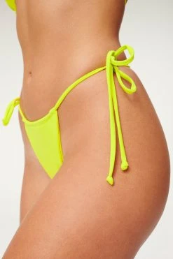 GOOD AMERICAN Bikini Bottoms TINY TIES BOTTOM | LEMON LIME001