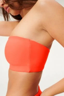 GOOD AMERICAN Bikini Tops BETTER BAND TOP | HOT CORAL001