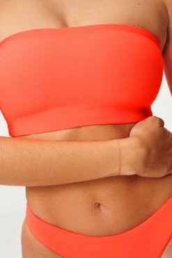 GOOD AMERICAN Bikini Tops BETTER BAND TOP | HOT CORAL001