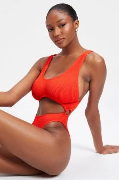 GOOD AMERICAN ALWAYS FITS MONOKINI ONE-PIECE | BRIGHT POPPY002 One-Pieces