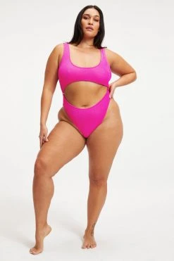 GOOD AMERICAN ALWAYS FITS MONOKINI ONE-PIECE | HAWAIIAN PINK001