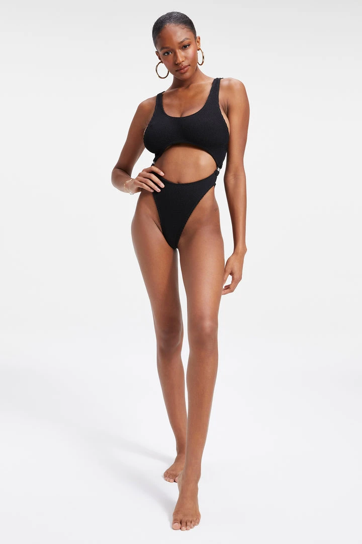 Brand new ⌛ GOOD AMERICAN ALWAYS FITS MONOKINI ONE-PIECE | BLACK001 💯 6 GOOD AMERICAN ALWAYS FITS MONOKINI ONE-PIECE | BLACK001