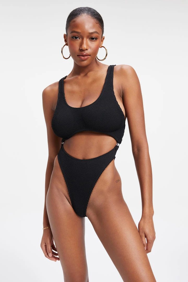 Brand new ⌛ GOOD AMERICAN ALWAYS FITS MONOKINI ONE-PIECE | BLACK001 💯 7 GOOD AMERICAN ALWAYS FITS MONOKINI ONE-PIECE | BLACK001