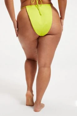 GOOD AMERICAN TINY TIES FIXED BOTTOM | ELECTRIC YELLOW001 Bikini Bottoms