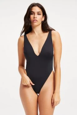 GOOD AMERICAN LOUNGE ONE-PIECE SWIMSUIT | BLACK001