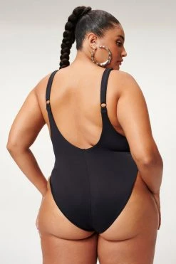 GOOD AMERICAN LOUNGE ONE-PIECE SWIMSUIT | BLACK001