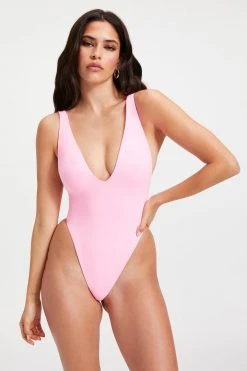 GA-SALE LOUNGE ONE-PIECE SWIMSUIT | SUGAR PINK002 One-Pieces