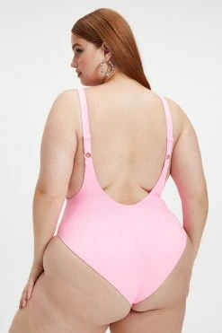 GA-SALE LOUNGE ONE-PIECE SWIMSUIT | SUGAR PINK002 One-Pieces