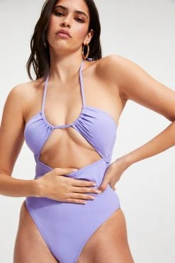 GOOD AMERICAN HALTER ONE-PIECE SWIMSUIT | IRIS001 One-Pieces