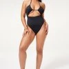 GOOD AMERICAN HALTER ONE-PIECE SWIMSUIT | BLACK001 One-Pieces
