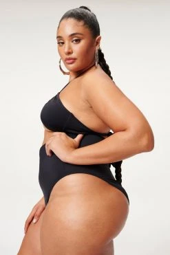 GOOD AMERICAN HALTER ONE-PIECE SWIMSUIT | BLACK001 One-Pieces