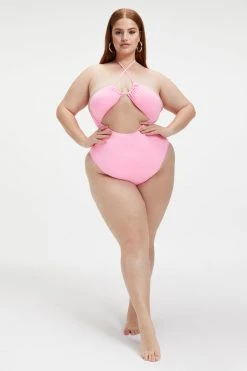 GA-SALE HALTER ONE-PIECE SWIMSUIT | SUGAR PINK002