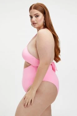 GA-SALE HALTER ONE-PIECE SWIMSUIT | SUGAR PINK002