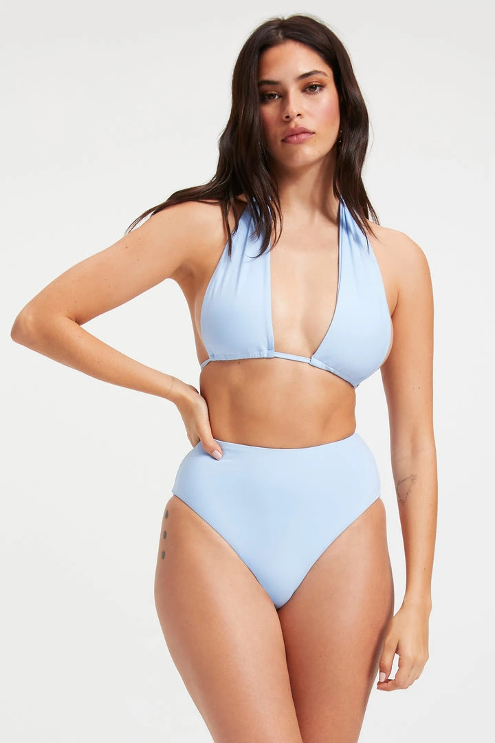 Brand new 👏 GA-SALE 🥰 Bikini Tops RUCHED HALTER TOP | SKY BLUE001 ✨ 7 GA-SALE Bikini Tops RUCHED HALTER TOP | SKY BLUE001