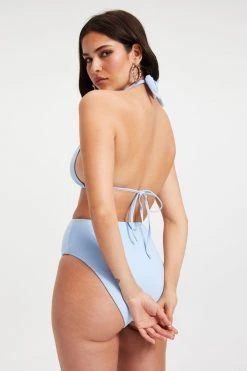 Brand new 👏 GA-SALE 🥰 Bikini Tops RUCHED HALTER TOP | SKY BLUE001 ✨ 18 GA-SALE Bikini Tops RUCHED HALTER TOP | SKY BLUE001