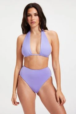 GOOD AMERICAN Bikini Tops RUCHED HALTER TOP | IRIS001