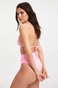 New 😉 GOOD AMERICAN Bikini Tops RUCHED HALTER TOP | SUGAR PINK002 🌟 13 GOOD AMERICAN Bikini Tops RUCHED HALTER TOP | SUGAR PINK002