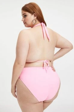 New 😉 GOOD AMERICAN Bikini Tops RUCHED HALTER TOP | SUGAR PINK002 🌟 20 GOOD AMERICAN Bikini Tops RUCHED HALTER TOP | SUGAR PINK002