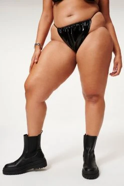 GOOD AMERICAN VINYL TINY TIES FIXED BOTTOM | BLACK001