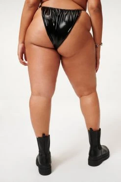 GOOD AMERICAN VINYL TINY TIES FIXED BOTTOM | BLACK001