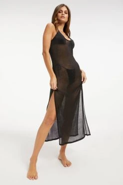 GOOD AMERICAN SPARKLE '90S SLIP DRESS | BLACK001 Good '90s