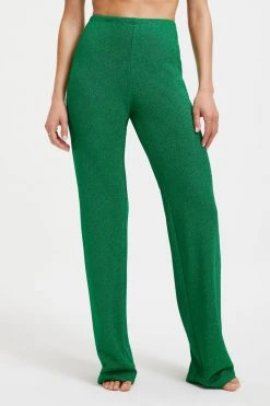 GOOD AMERICAN SPARKLE WIDE LEG PANT | SUMMER GREEN002 Cover Ups