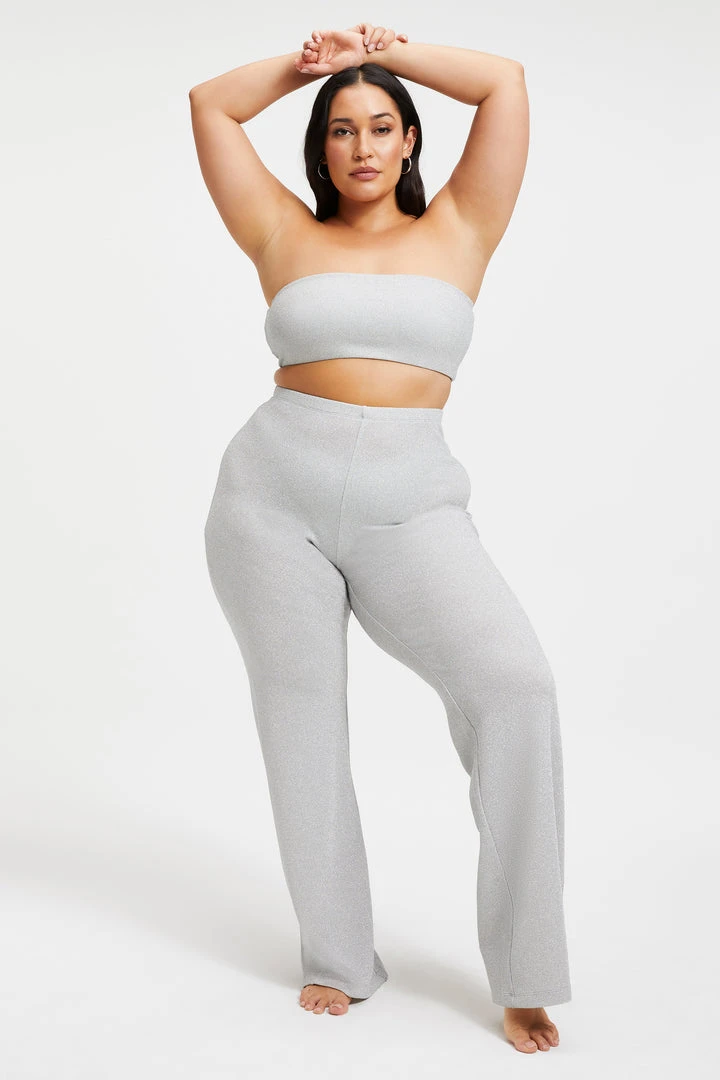 Buy 🎁 GOOD AMERICAN Cover Ups SPARKLE WIDE LEG PANT | SILVER001 ✨ 7 GOOD AMERICAN Cover Ups SPARKLE WIDE LEG PANT | SILVER001