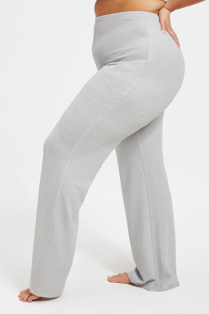 Buy 🎁 GOOD AMERICAN Cover Ups SPARKLE WIDE LEG PANT | SILVER001 ✨ 9 GOOD AMERICAN Cover Ups SPARKLE WIDE LEG PANT | SILVER001