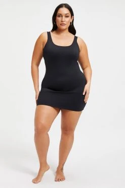 GOOD AMERICAN GOOD COMPRESSION MINI DRESS | BLACK001 Cover Ups