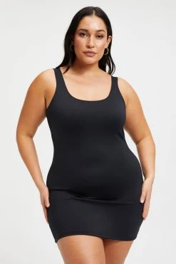 GOOD AMERICAN GOOD COMPRESSION MINI DRESS | BLACK001 Cover Ups